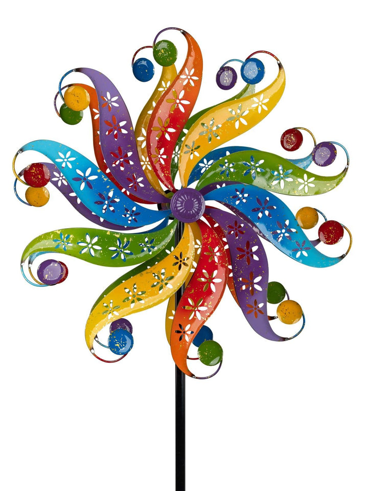formano Buntes Windrad für den Garten aus Metall Dekoratives Windspiel Gartendeko
