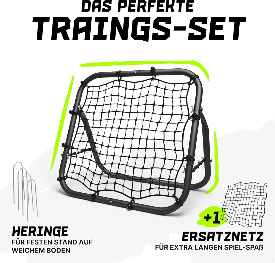 BENTSON Rebounder für Fussball Kinder und Profis I Inkl. Ersatznetz I Robuster Rahmen I Auch für Han