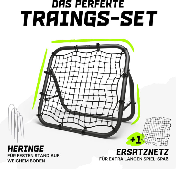 BENTSON Rebounder für Fussball Kinder und Profis I Inkl. Ersatznetz I Robuster Rahmen I Auch für Han