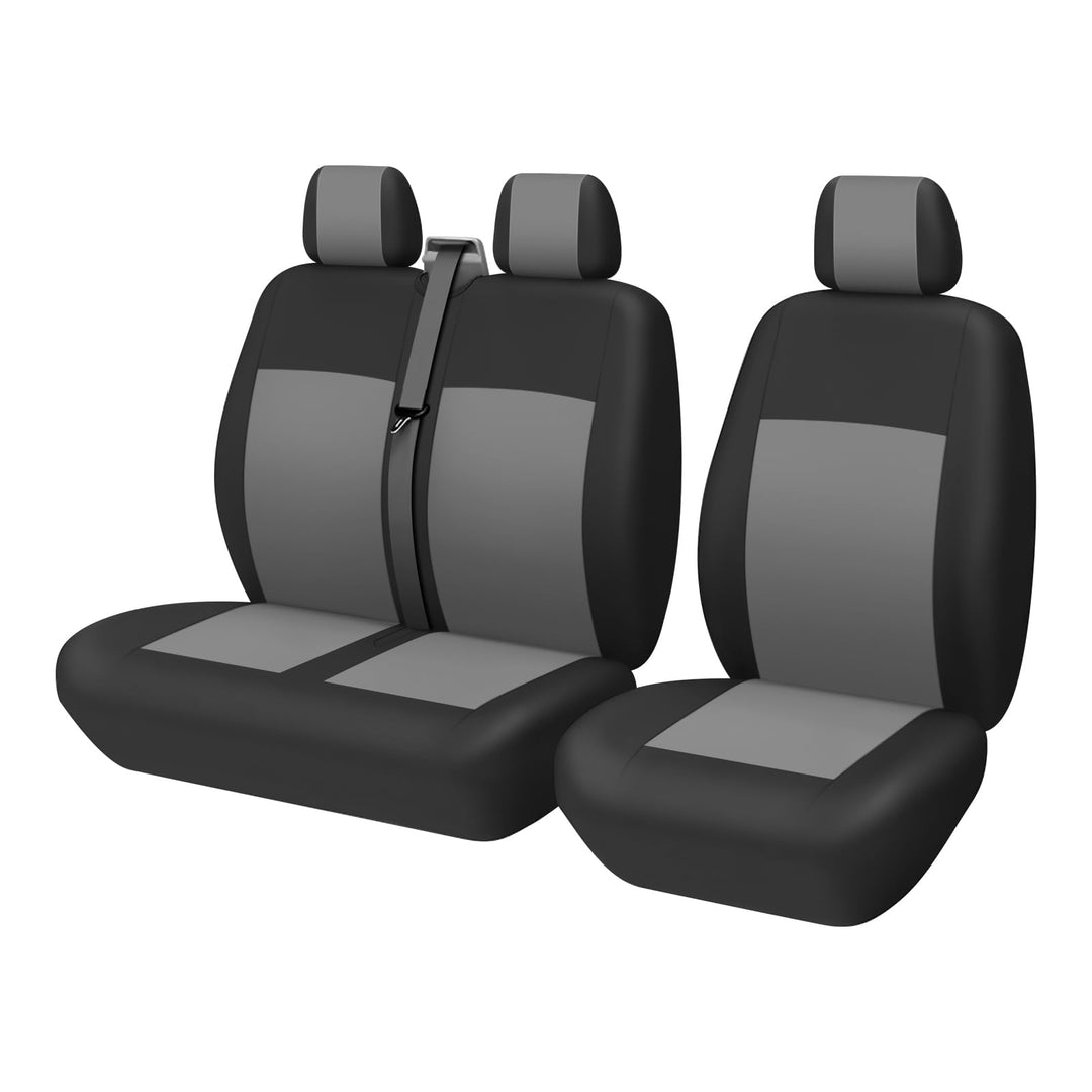 TOYOUN 2+1 Transporter Sitzbezug Set für Die Vordersitze Grau Sitzbezüge | Sitzbezug Van 3 Sitz Univ