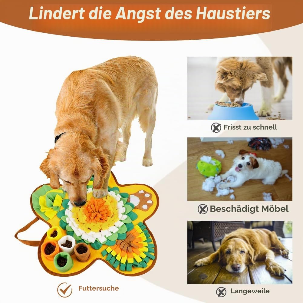 OSDUE Schnüffelteppich Hund, Futterschnüffel-Futtermatte, Hunde-Schnüffelmatte, Welpen-Trainingsmatt