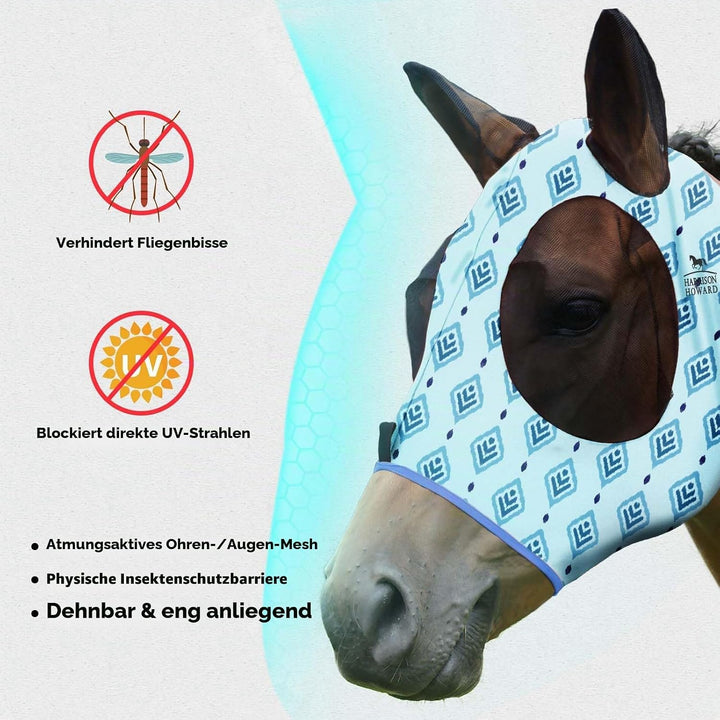 Harrison Howard Super Comfort Stretchy Fly Mask Large Eye Space with UV Protection Soft on Skin with
