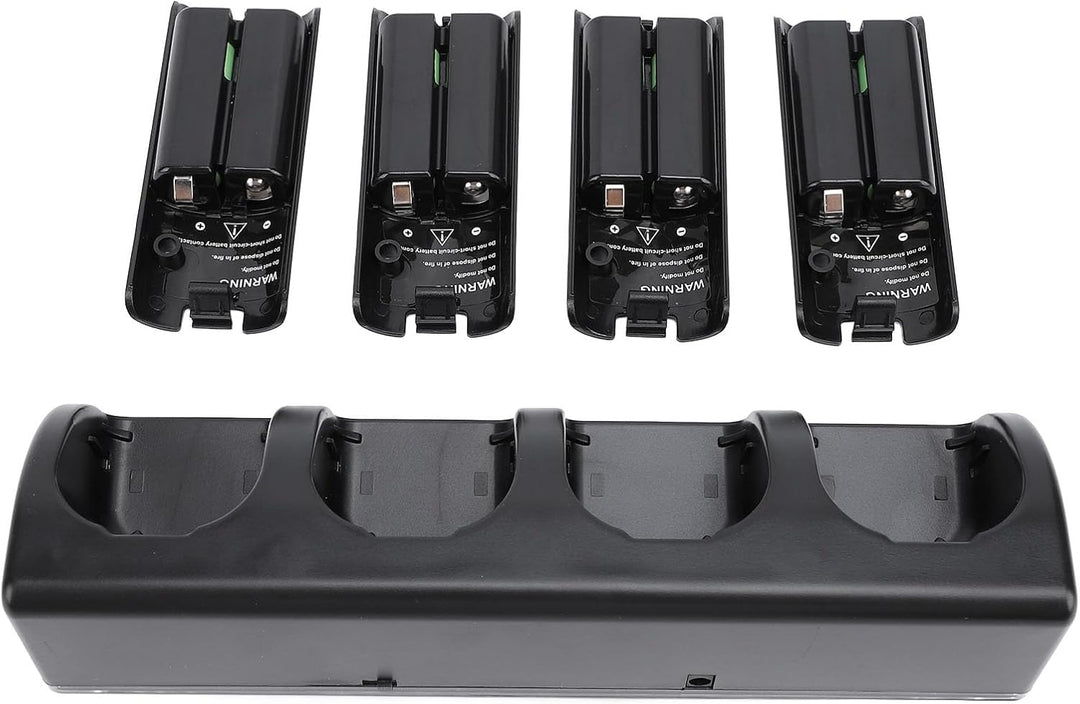 Fernbedienungs-Ladegerät, 4-in-1-Ladestation mit 4 Wiederaufladbaren 2800-mAh-Batterien, mit LED-Anz