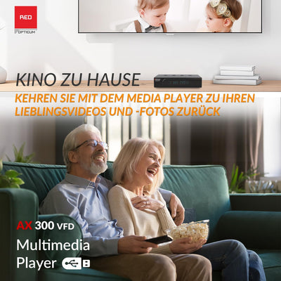 RED OPTICUM AX 300 VFD Sat Receiver mit PVR I Digitaler Satelliten-Receiver HD mit alphanumerischem