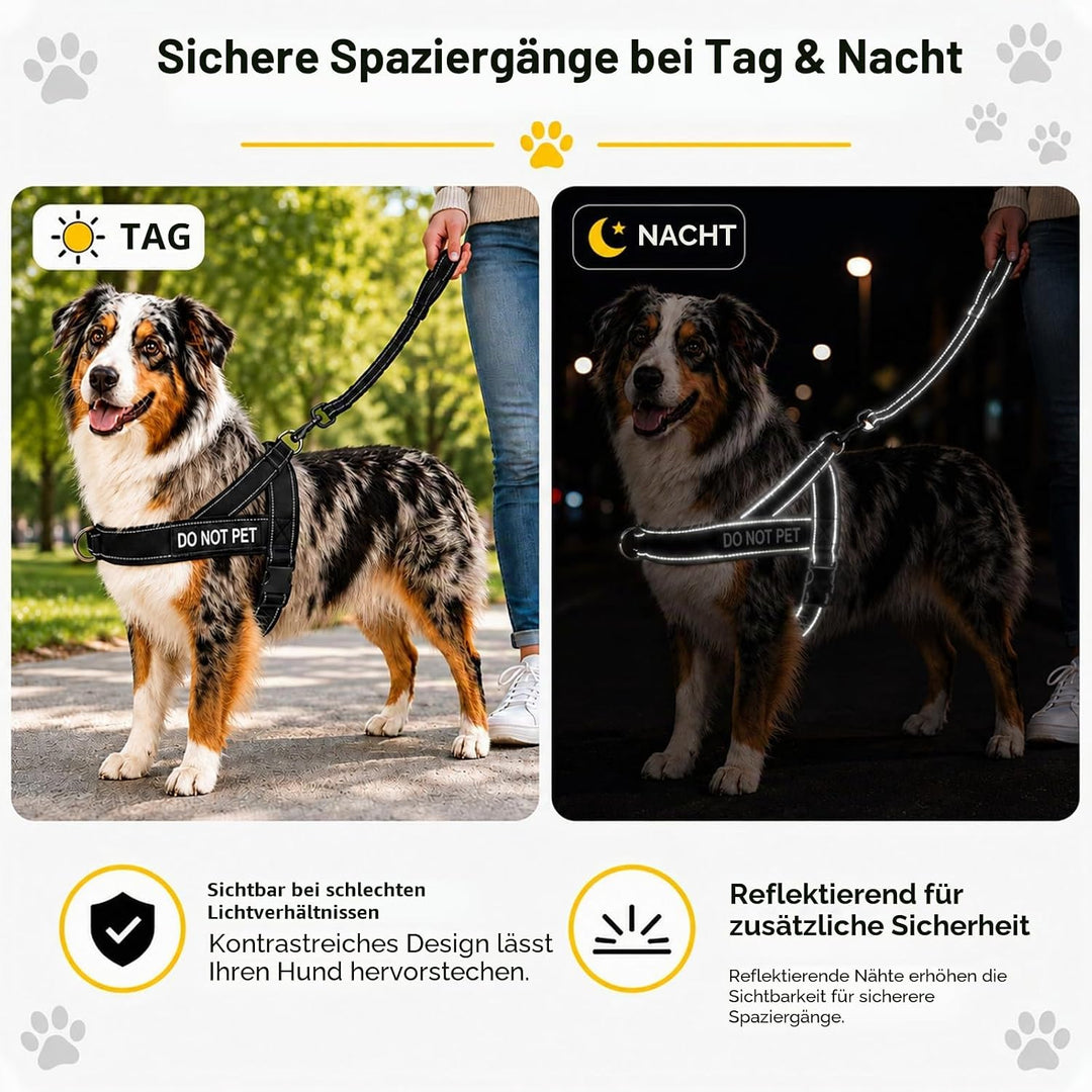 Anti Zug Hundegeschirr mit Leine, Sicheres Brustgeschirr für Leine für grosse mittelgrosse Hunde mit