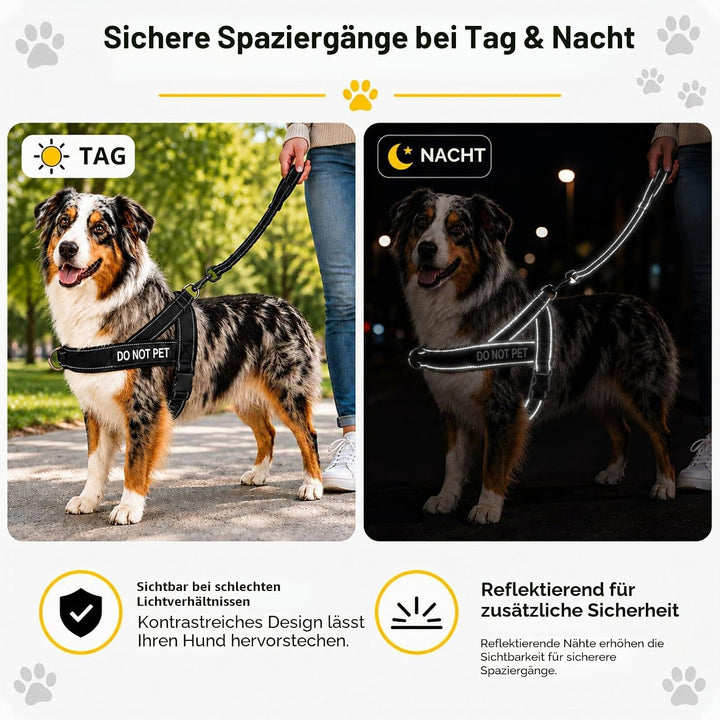 Anti Zug Hundegeschirr mit Leine, Sicheres Brustgeschirr für Leine für grosse mittelgrosse Hunde mit