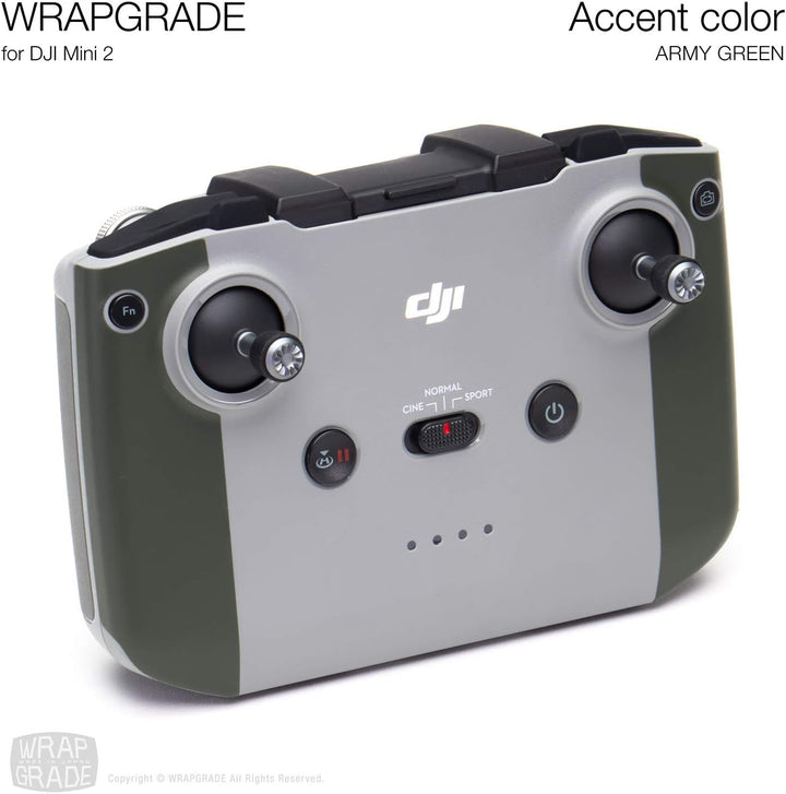 Wrapgrade Skin Sticker Set Kompatibel mit DJI Mini 2 | Akzentfarbe (ARMY GREEN), Army Green