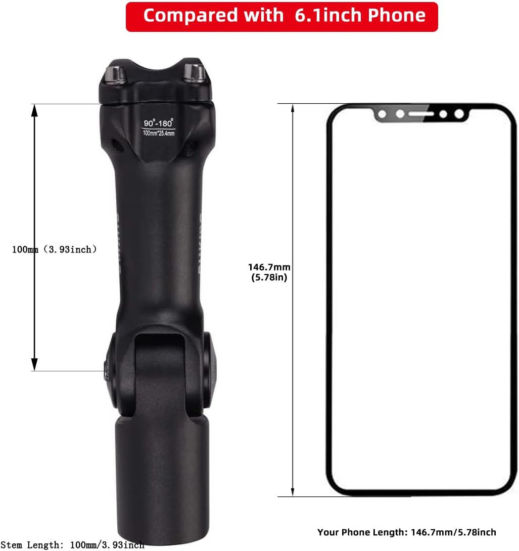 BESNIN Fahrrad Vorbau,Radfahren MTB Vorbau 0-90° 31.8MM OR 25.4MM 60/93/100mm Mountainbike Lenker Vo