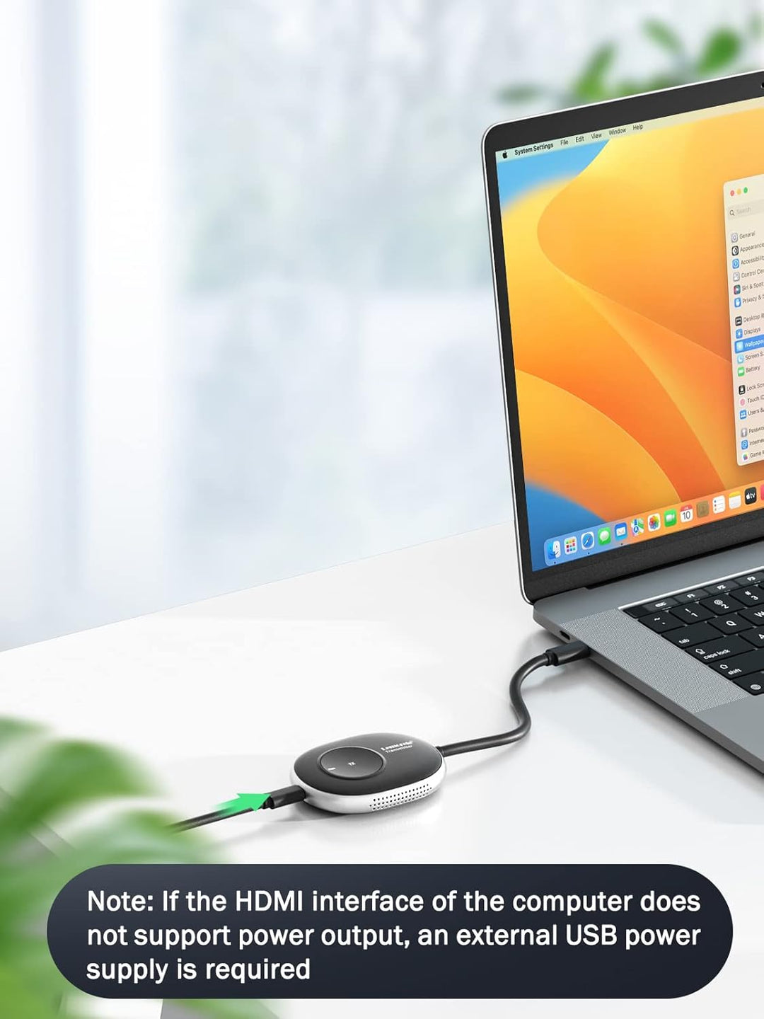 Lemorele Wireless USB C Transmitter, 5G HDMI VGA Funkübertragung Unterstützt 8 TXs zu 1RX,164FT/50M