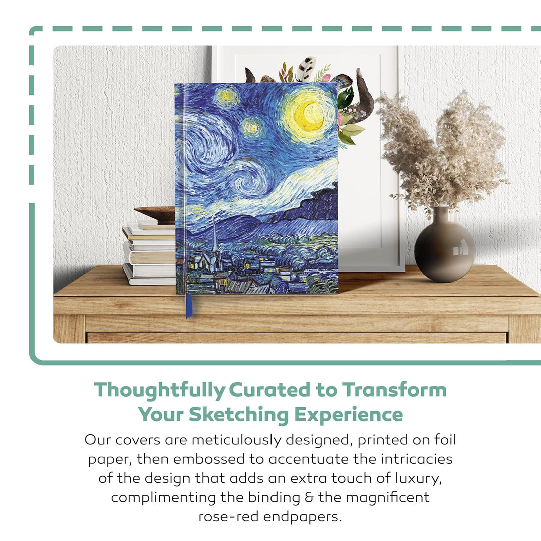 Premium Skizzenbuch: Vincent van Gogh, Sonnenblumen: Unser hochwertiges Blankbook mit festem, künstl