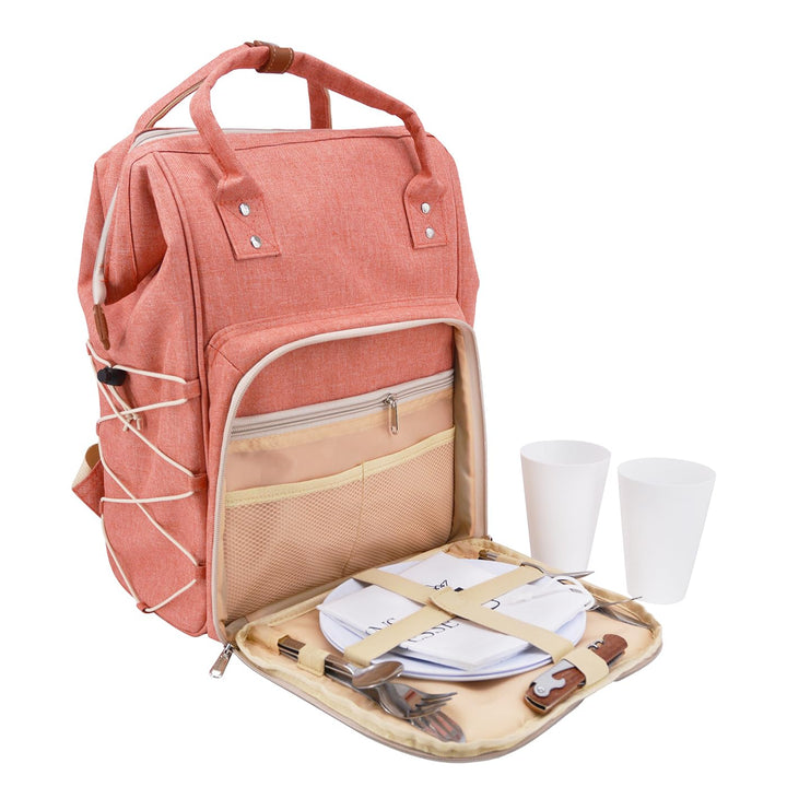 Les Jardins de la Comtesse - Picknick-Rucksack für 2 Personen – Rosa – komplett mit Kühlfach – robus