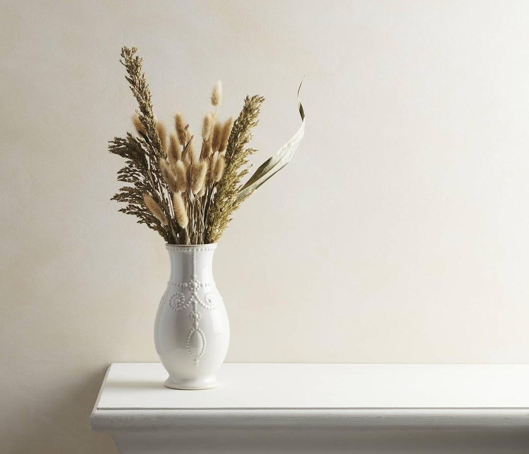 LENOX Weisse French Perle 20,3 cm geriffelte Vase, 0,9 kg, Geriffelte Vase