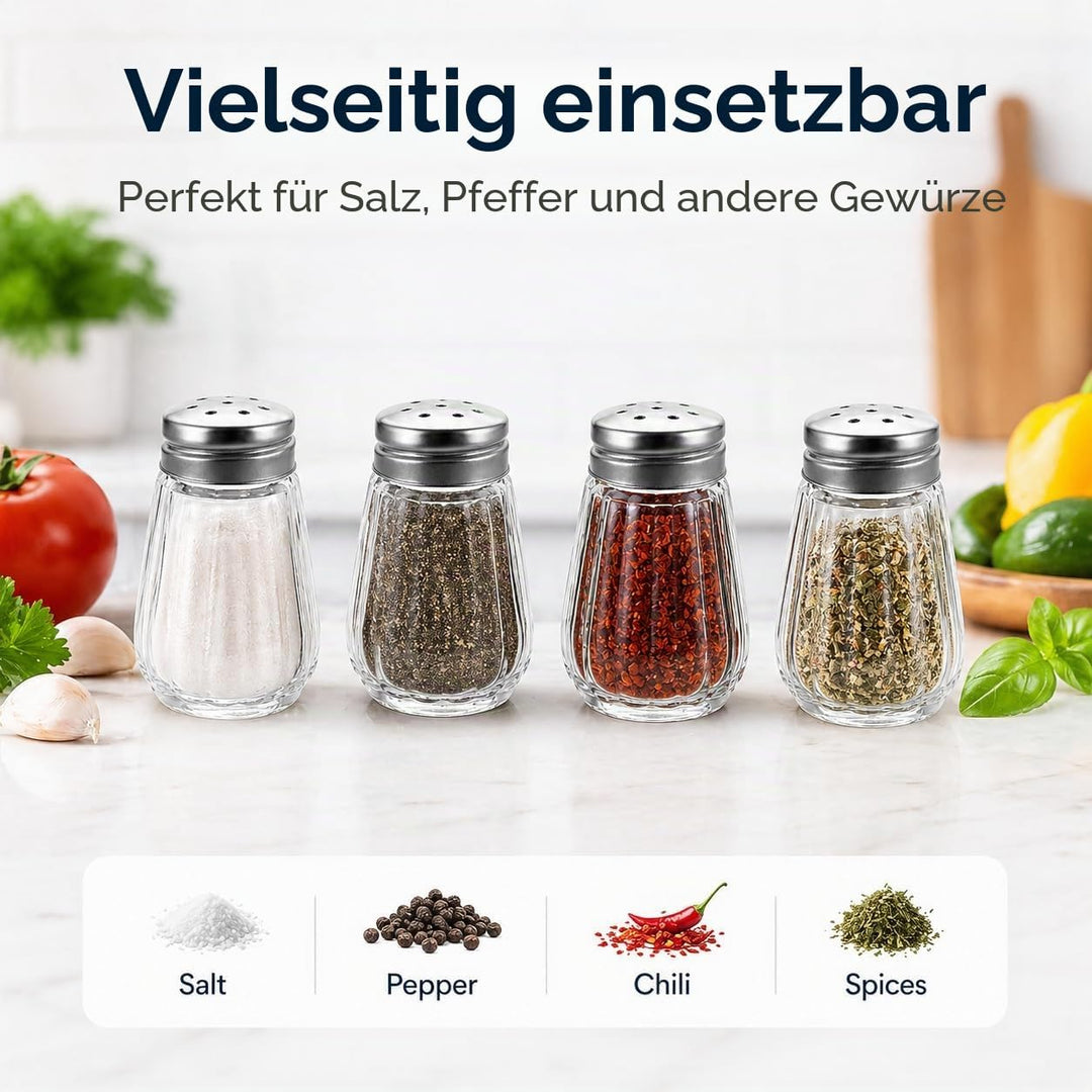 30 Mini Salzstreuer - Salz und Pfeffermühle, Mini Salzstreuer für unterwegs, Perfekt für Camping und