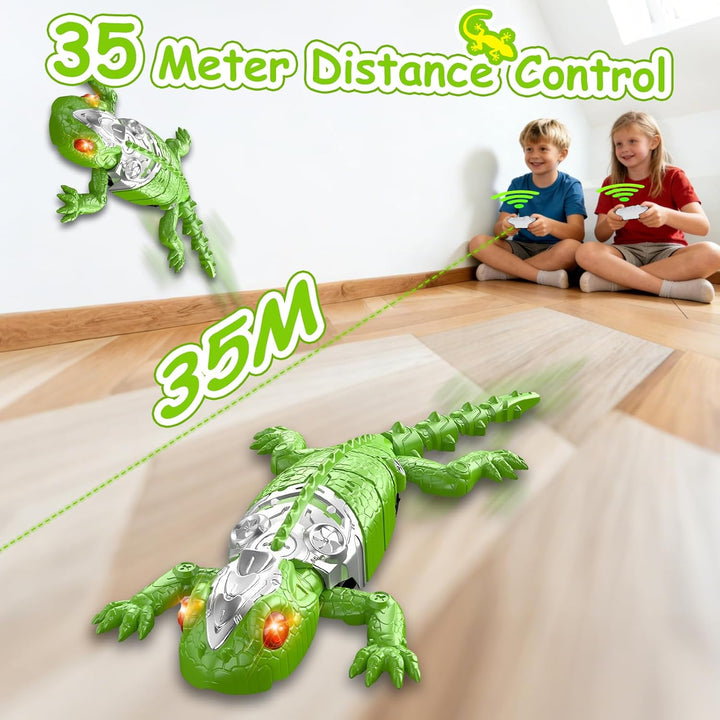 Gecko Wandflitzer, 360 ° Rotation Ferngesteuerter Gecko, Wänden Decken Entlang Krabbelt, Leuchtenden