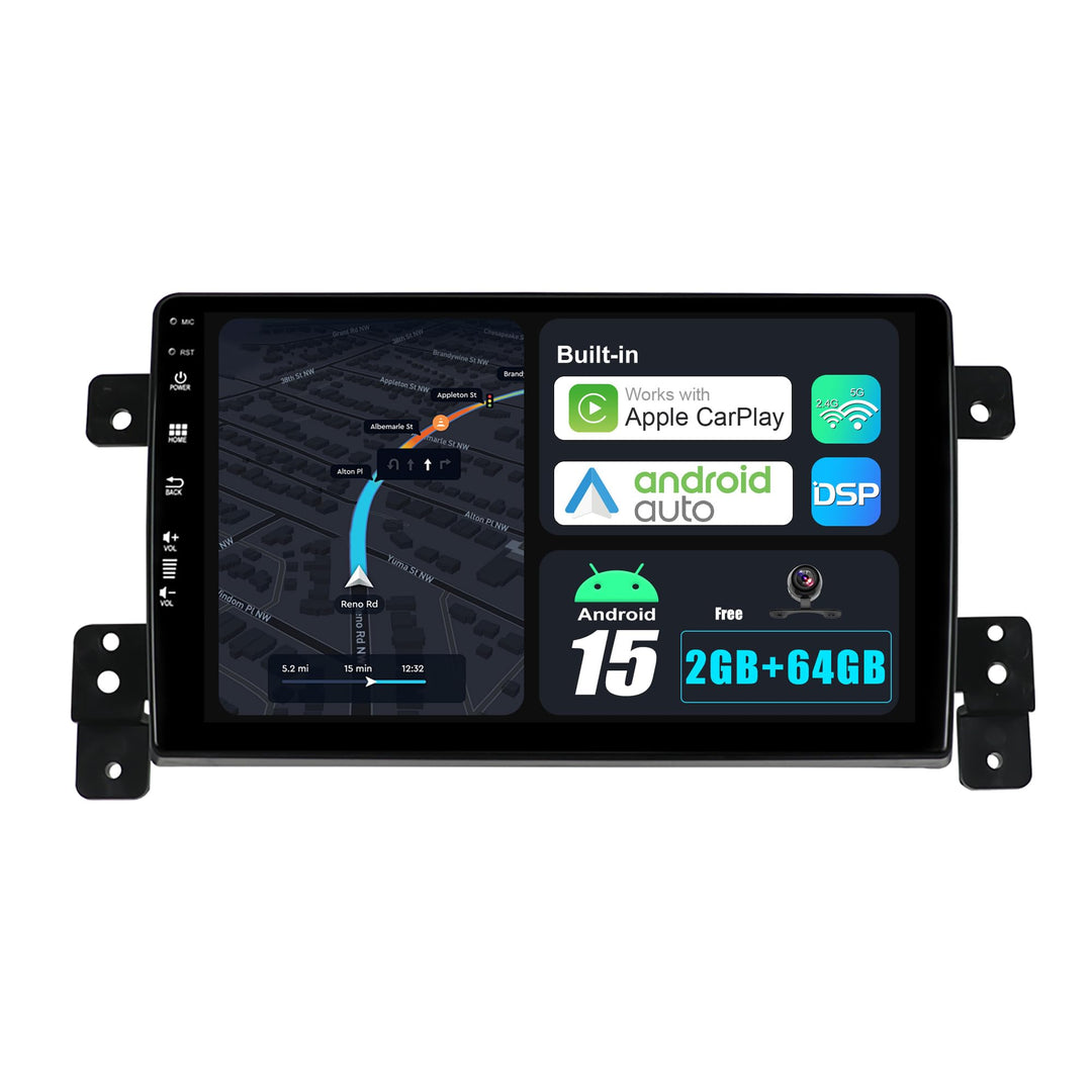 JOYX Android 15 IPS Autoradio Passt für Suzuki Grand Vitara (2005-2015) - Eingebautes CarPlay Androi
