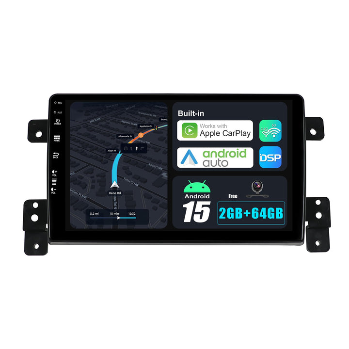 JOYX Android 15 IPS Autoradio Passt für Suzuki Grand Vitara (2005-2015) - Eingebautes CarPlay Androi