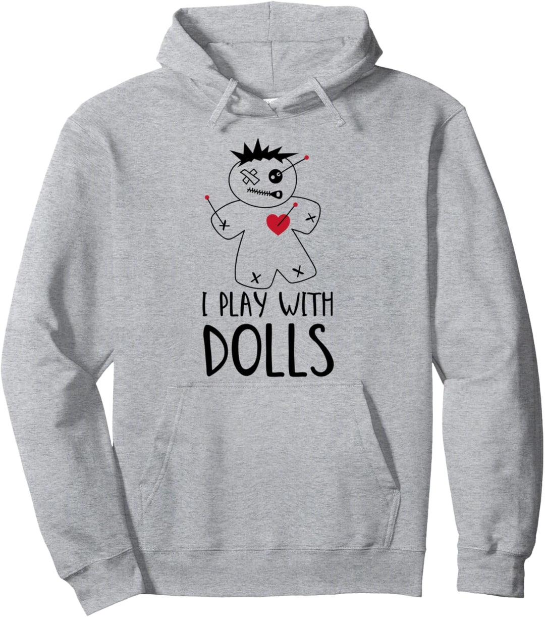 Lustige Stifte Rotes Herz spielen mit Puppen Pullover Hoodie