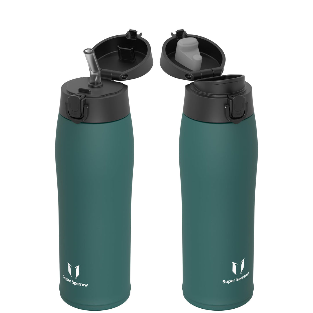 Super Sparrow Trinkflasche Edelstahl - Trinkbecher - 350ml, 500ml, 750ml - BPA-Frei, Auslaufsicher T