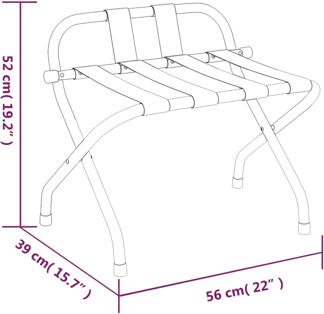 Tidyard Kofferständer Gepäckablage mit Rückenlehne klappbar Kofferbock Kofferablage Silbern 56x39x52