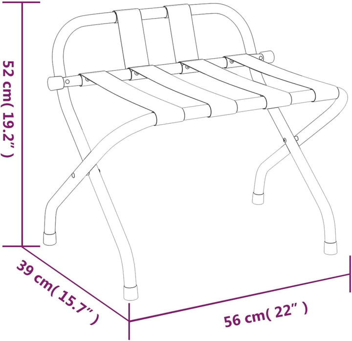 Tidyard Kofferständer Gepäckablage mit Rückenlehne klappbar Kofferbock Kofferablage Silbern 56x39x52
