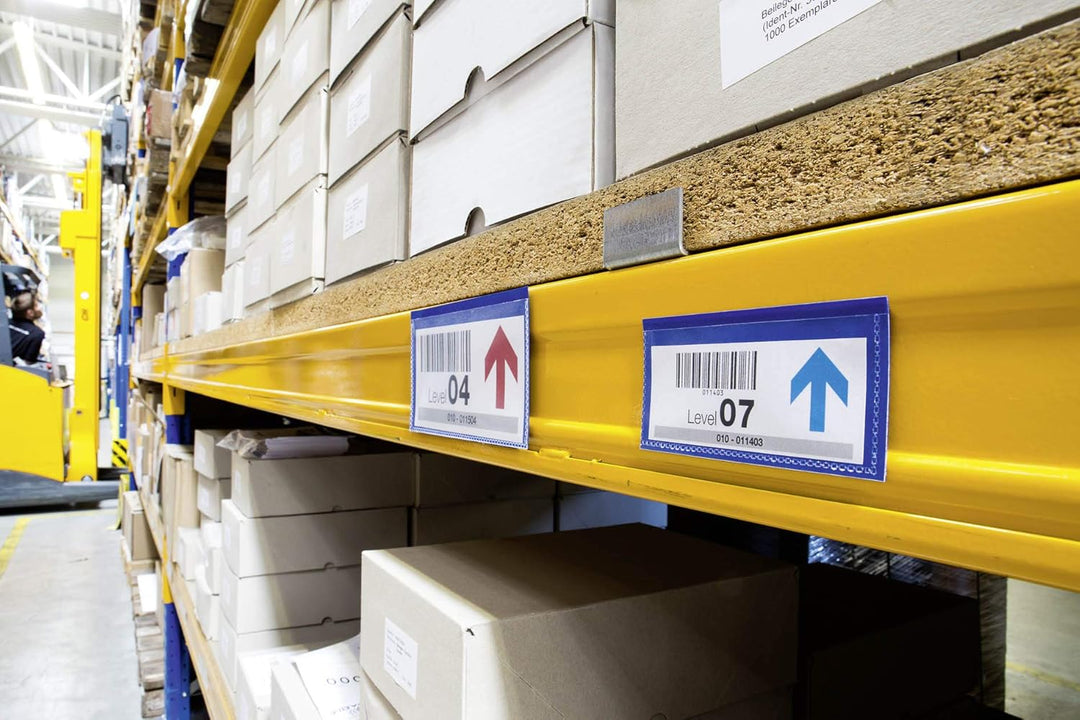 Durable Etikettentasche (100 x 38 mm) Packung à  50 Stück, blau, 174107, 100 x 38 mm