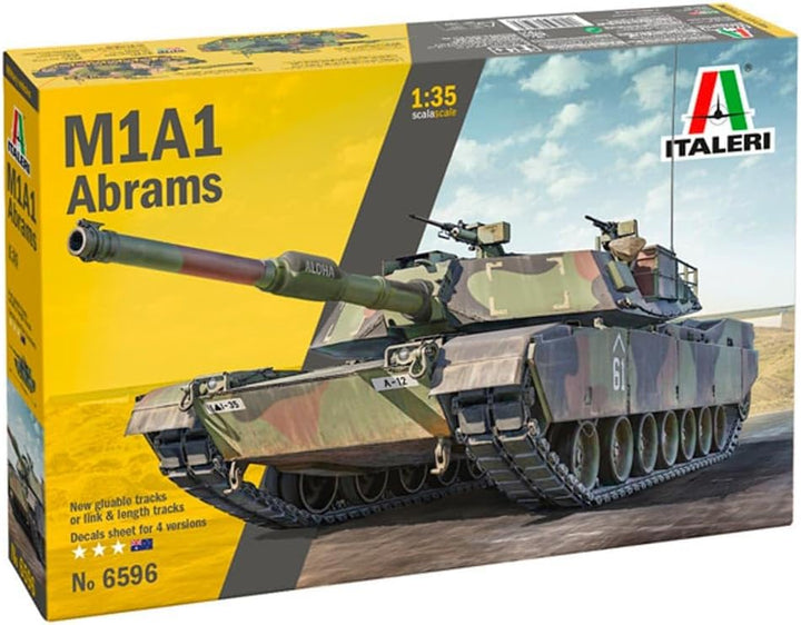 Italeri 6596 1:35 M1A1 Abrams - Modellbau, Bausatz, Standmodellbau, Basteln, Hobby, Kleben, Plastikb