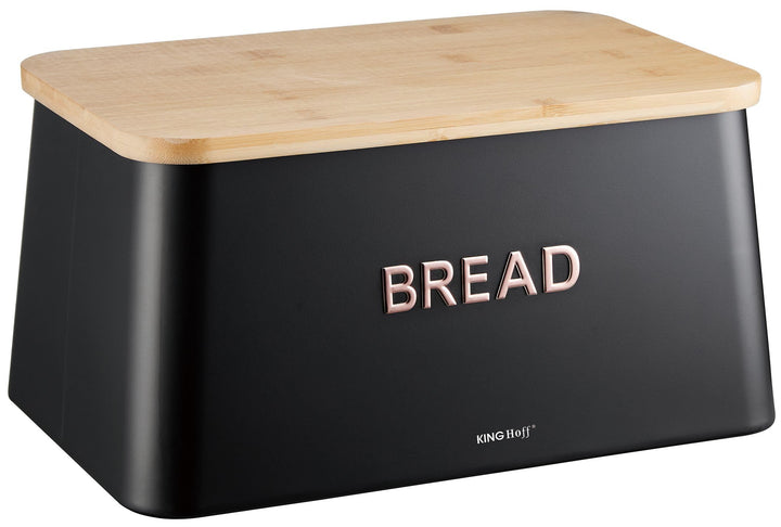 KING HOFF ELEGANTER,MODERNER BROTKASTEN AUS EDELSTAHL LEICHTE KONSTRUKTION (Schwarz_), Schwarz_