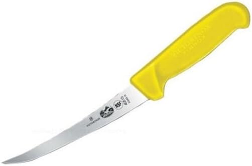 Victorinox Fibrox Ausbeinmesser, Scharfes Küchenmesser für Fleisch und Fisch, 15 cm, Gebogene Klinge