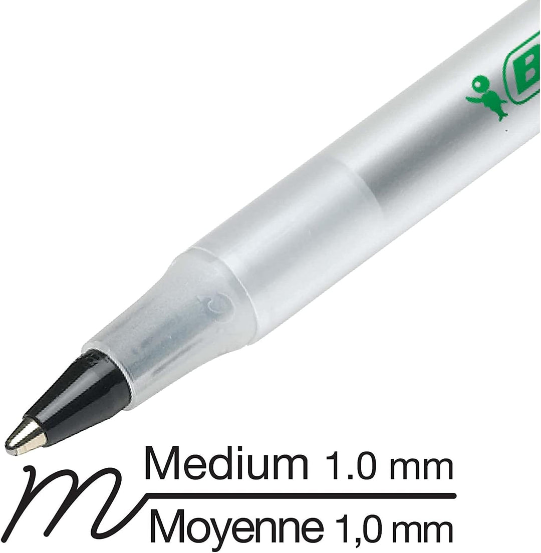 BIC Ecolutions Kugelschreiber, Round Stic .50-Count, 1.0mm schwarz, .50-Count, 1.0mm schwarz