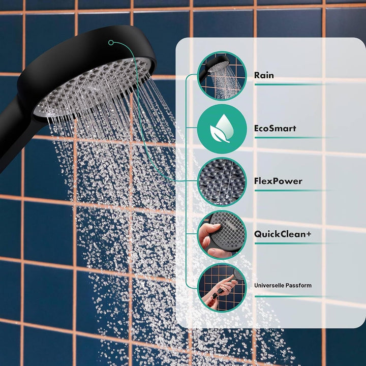 hansgrohe Activera S - wassersparender Duschkopf 8 l/min (EcoSmart), Handbrause mit 1 Strahlart, run