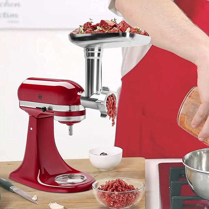 Fleischwolf Aufsatz für Kitchen-Aid Küchenmaschinen,als Kitchen-aid Standmixer Zubehör mit 4 Mahlsch