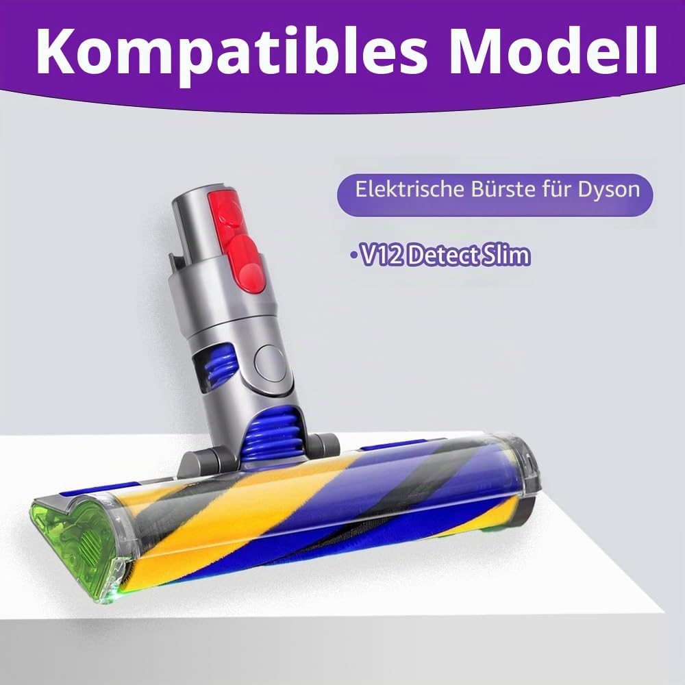 V12 Slim Softwalze Bürste für Dyson V12 Detect Slim/Digital Slim LED-Leuchten Ersatzteile, Elektrisc