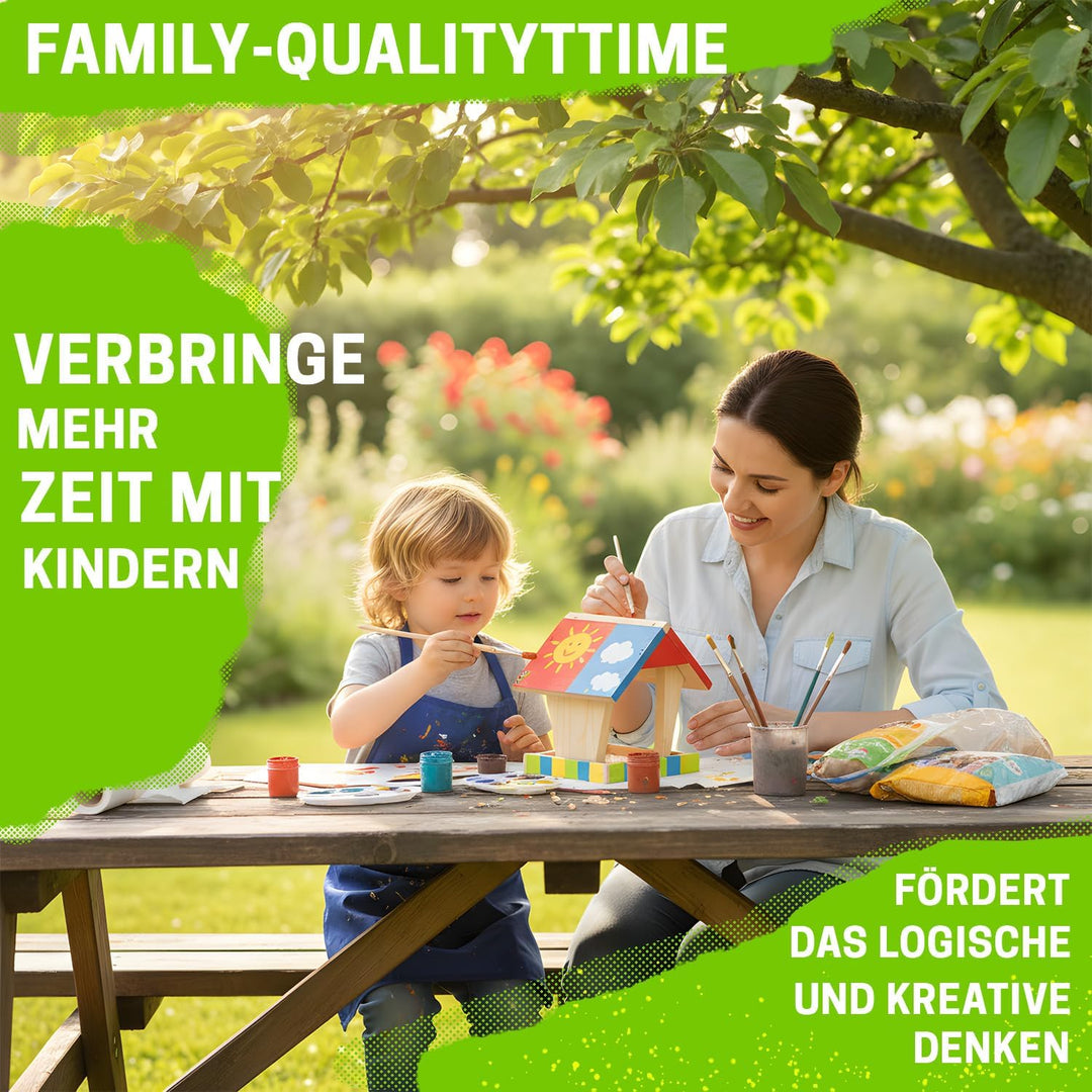 ITA DIY Futterhaus für Vögel zum Zusammenbauen und Bemalen BirdieBuffet - Vogelhaus Komplett Bausatz