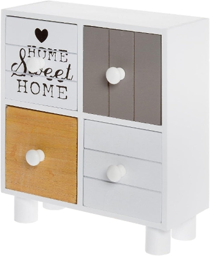 elbmöbel Schmuckkommode Shabby Home Sweet Home Schubladen Mini-Kommode (22x20x10)