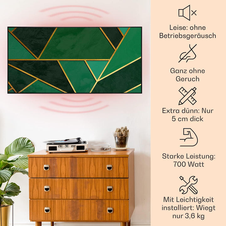 Klarstein Air Art Smart Infrarotheizung, Infrarot Heizung mit IoT/WiFi App-Steuerung, Erkennung Offe