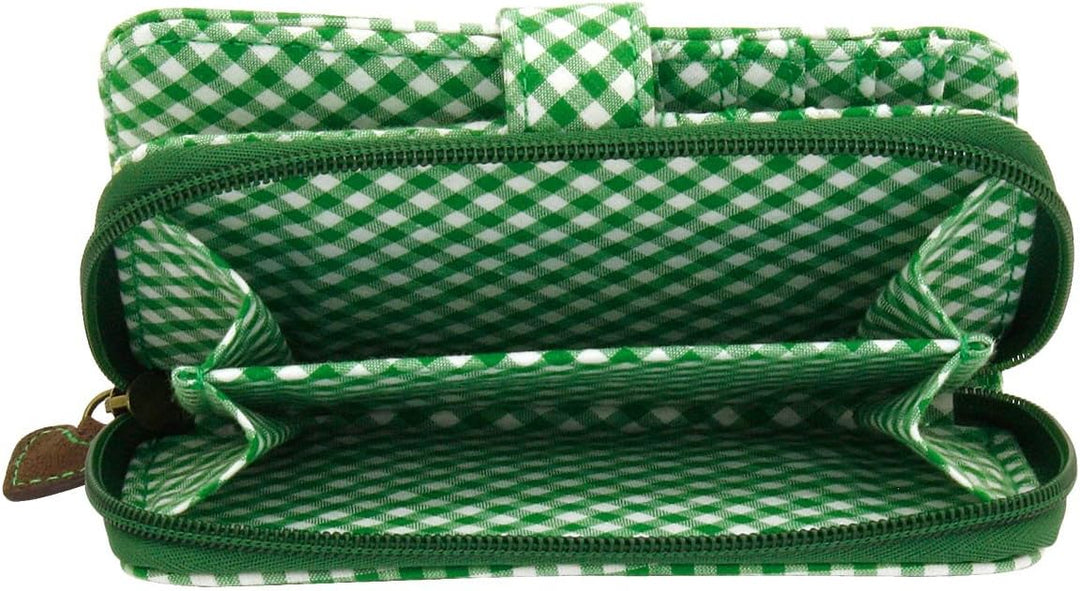 Friedrich 23 RV-Damenbörse, Bavaria, Velvet, Münzbörse, 16 cm, Braun/Grün, Braun/Grün
