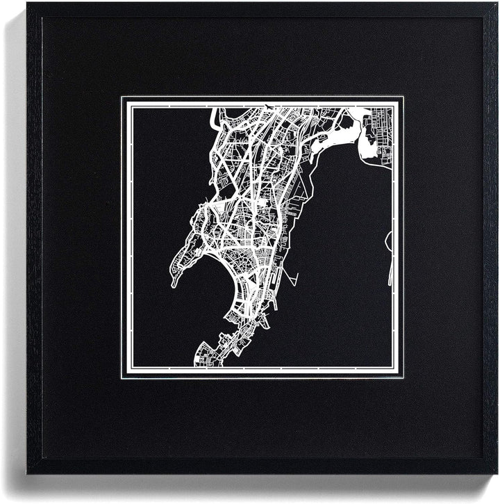 Mumbai Papierschnitt Karte Weiss 30x30 cm Papierkunst, Mumbai