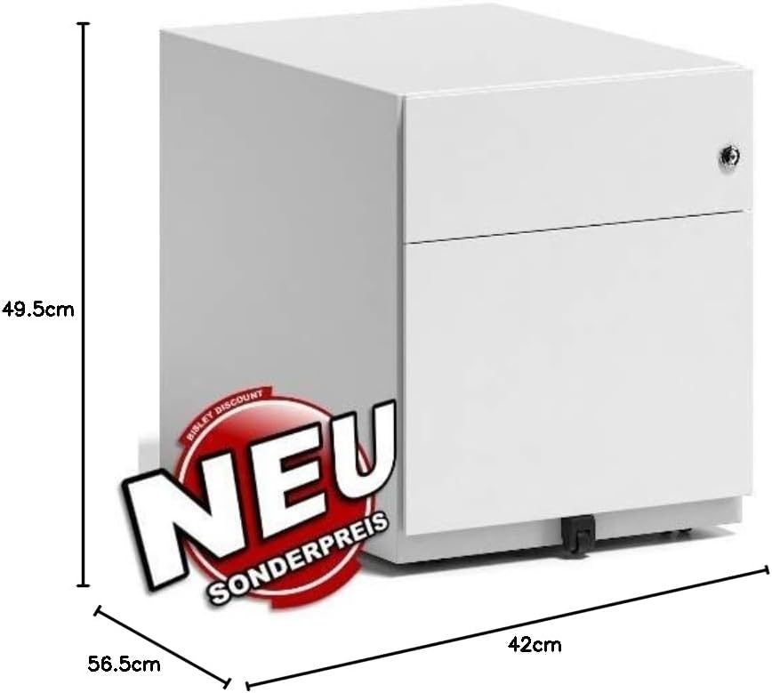 BISLEY Rollcontainer Note mit Griffleiste, 1 Universalschublade, 1 HR-Schublade, Metall, 696 Verkehr
