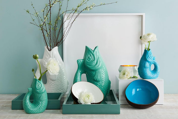 Gift Company Carafon Vase, Steingut, 25cm, Weiss