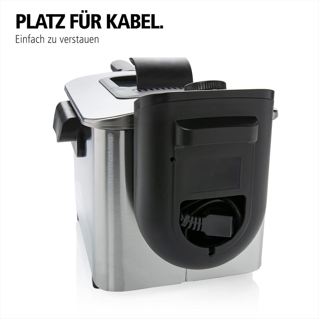 Brabantia BBEK1130 Fritteuse - Friteuse mit öl - 4 Liter - 2200 Watt - Kaltzone - Einstellbare Tempe