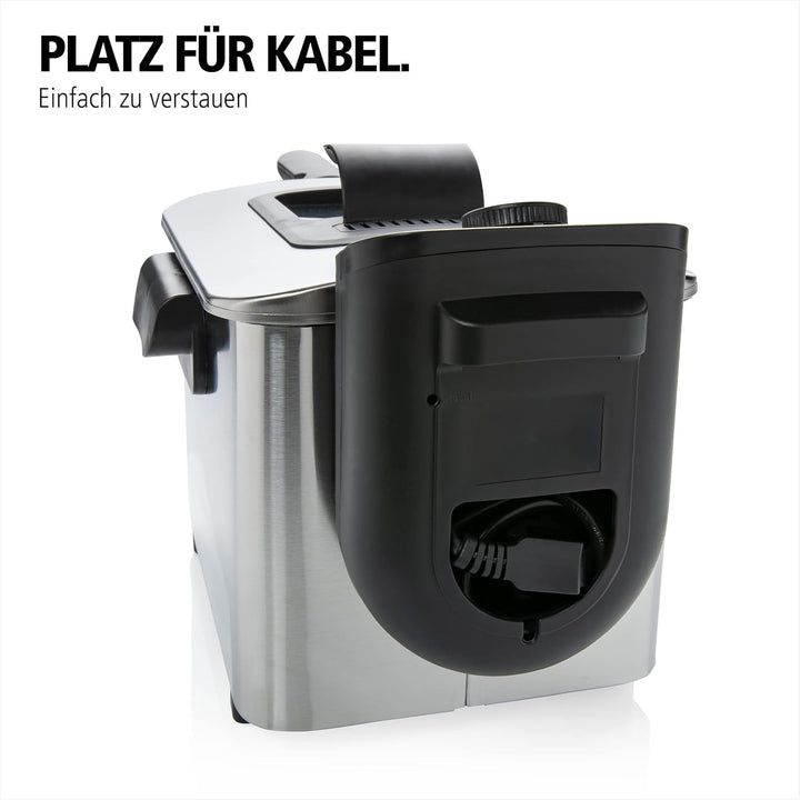 Brabantia BBEK1130 Fritteuse - Friteuse mit öl - 4 Liter - 2200 Watt - Kaltzone - Einstellbare Tempe