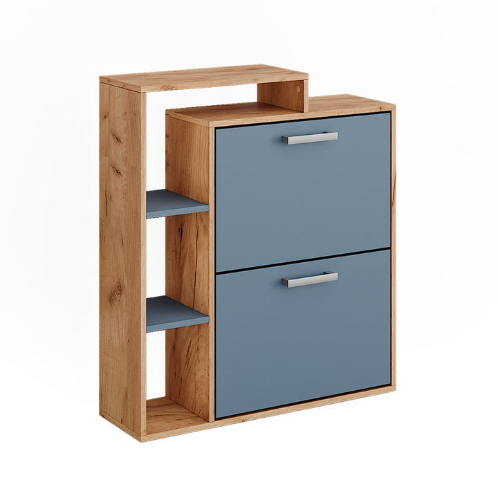 Vicco Schuhkipper Orlando, Schuhregal, Goldkraft Eiche/Blau, 80 x 90 cm Goldkraft Eiche/Blau 2 Fäche