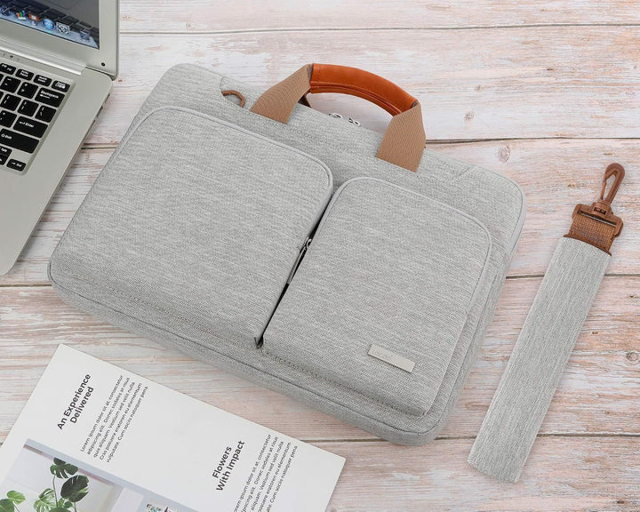 Lacdo 360° Rundumschutz Laptop Schultertasche Hülle für 14 Zoll Neu MacBook Pro M3 Pro Max / M3 / M2