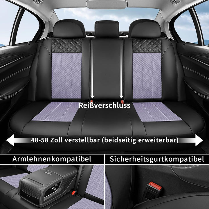 FLORICH Autositzbezüge Komplettset Vordersitzbezüge, PU Leder Air-Mesh Sitzbezüge Atmungsaktiver Sit