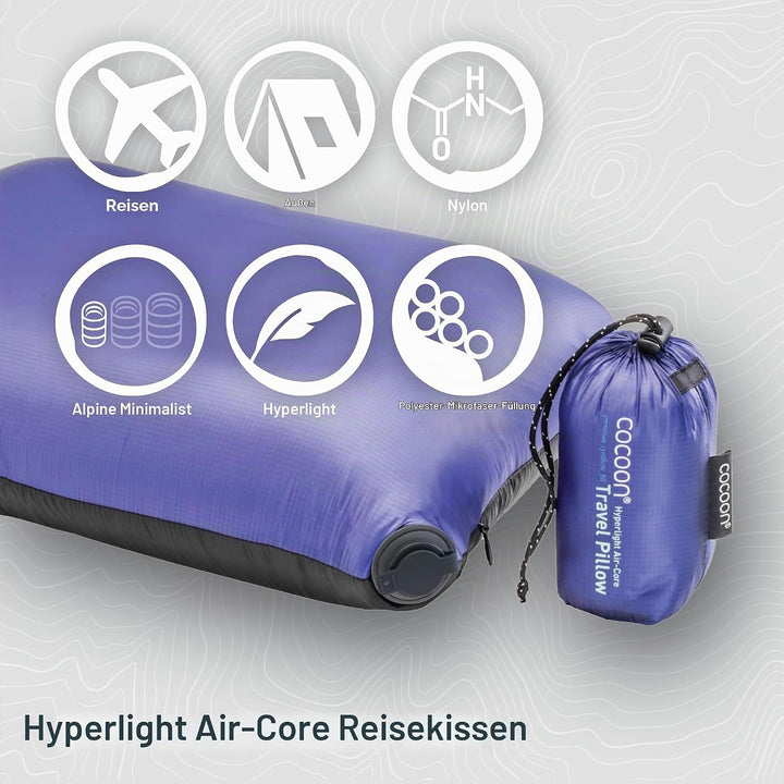 Cocoon Air-Core Pillow Hyperlight Grösse 28 cm x 38 cm black/dark blue