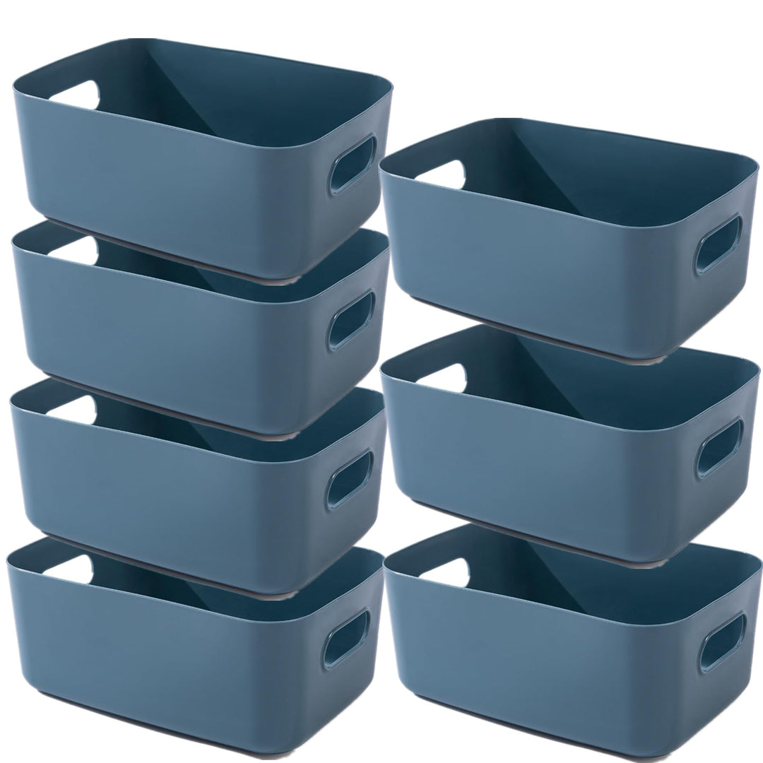 NCRGB 7 Gross Aufbewahrungsbox Kunststoff Aufbewahrungskorb mit Griffen 30×20×12cm,Badezimmer Küchen