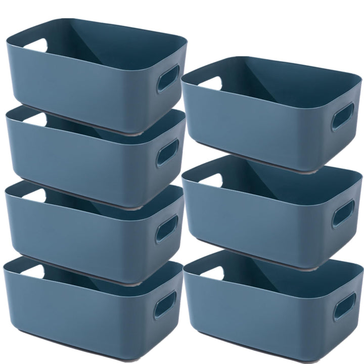 NCRGB 7 Gross Aufbewahrungsbox Kunststoff Aufbewahrungskorb mit Griffen 30×20×12cm,Badezimmer Küchen