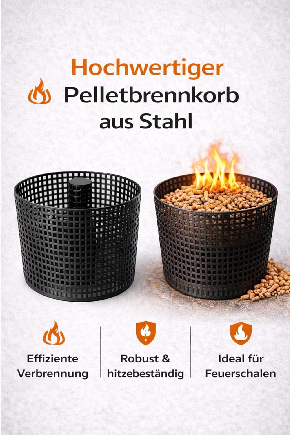 Pelletkorb 17 cm Kaminbrennkorb Pellet Pellets Kaminkorb