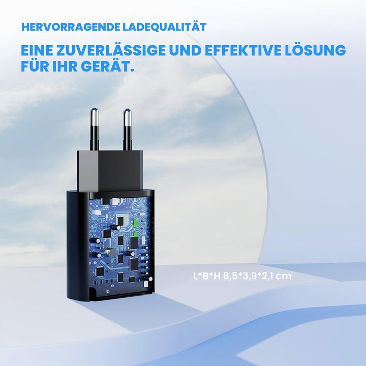 4 Stück USB Ladegerät Stecker, 18W Quick Charge 3.0 Schnellladegerät Netzteil 3A Ladeadapter für Sam