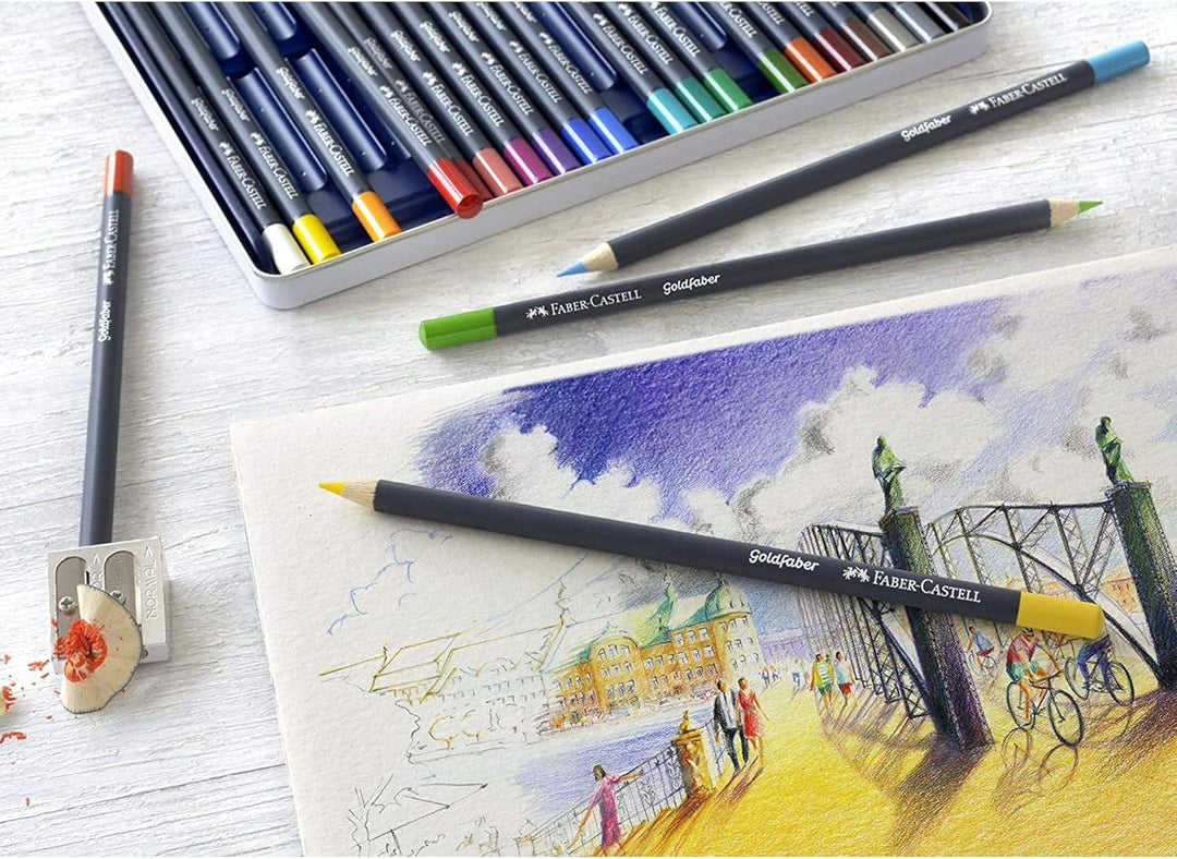 Faber-Castell 114736 - Farbstifte mit permanenter Ölkreidemine Goldfaber, 36er Set 36er Etui Single,